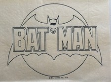 Original Vintage 1976 Bat Man Superhero DC Comics Iron On Transfer