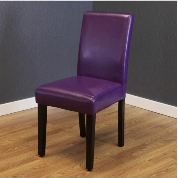NEW Purple Faux Leather Dining Chairs Set of 2 Cheap Table Bar