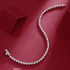 Moissanite Tennis Bracelet for Women D Color VVS1 Round Cut 925 Sterling Silver