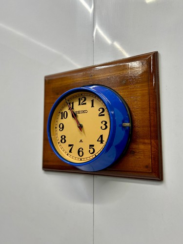 JAPAN Maritime Original Vintage Old Industrial SEIKO Wall Clock - Persian Blue - Bild 3 von 8