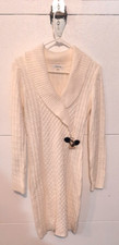 NEW CALVIN KLEIN IVORY CABLE KNIT SWEATER DRESS SIZE S