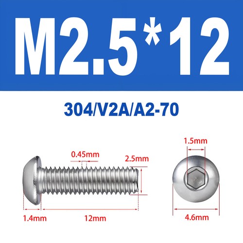 Linsenkopfschrauben Edelstahl A2 V2A ISO 7380 M1.6 M2 M2.5 M3 M4 Innensechskant - Bild 48 von 126