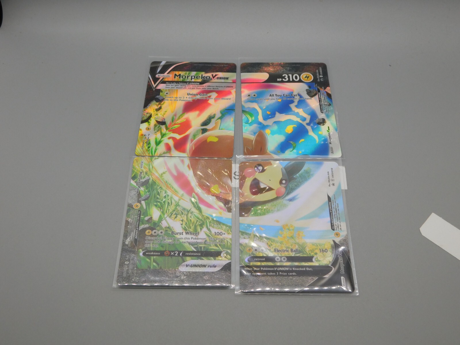 Pokemon TCG Morpeko V-Union 4 Card Set SWSH215-218 Black Star Promo Cards