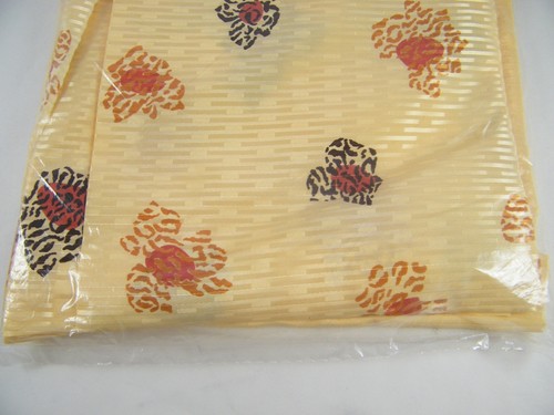 BEAUTIFUL EMBROIDERED POLYESTER SAREE TAN AND PEACH AND GOLD STRIPES - 第 3/4 張圖片