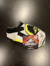 Jurassic World Boys  No Show Socks, 6-Pack Pairs - Shoe Size: 4.5 - 8.5 Dinosaur