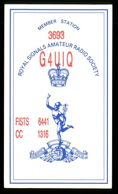 1 x QSL Card Radio UK RSARS 3693 G4UIQ 2002 Wirksworth Derbyshire   T847