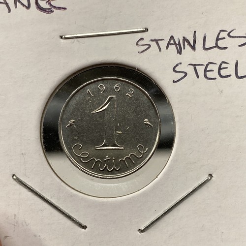 France 3-Coin LOT: 1962 1 Centimes, 1939 (off center) 1931 50 Centimes - Picture 3 of 8