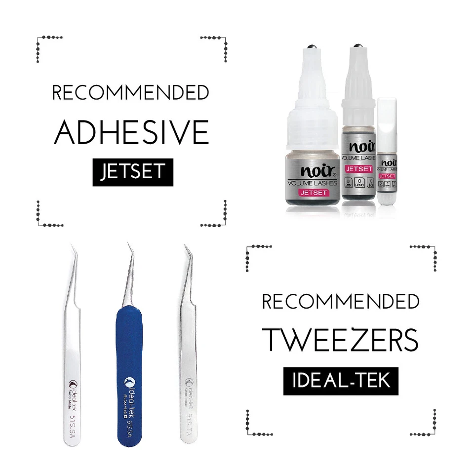 Extensiones de pestañas Easy Fanning Lashes Noir autoabanqueado volumen ruso C D rizo Foto 3 de 4