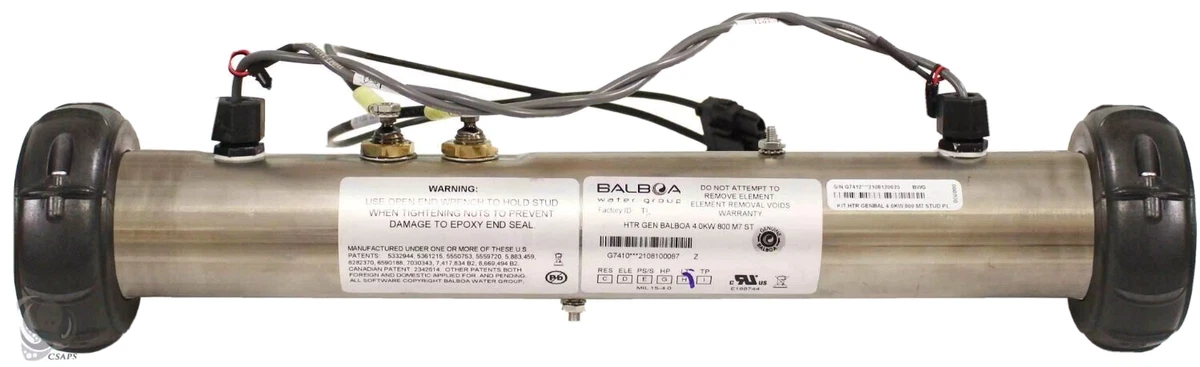 Balboa OEM spa HEATER 5.5kW with M-7 sensors PN 58083 G7512 15x 2 pipe  size. | eBay