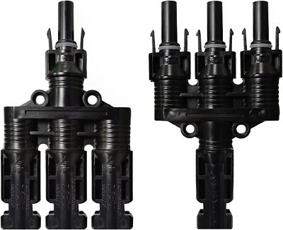 Power T Branch 3 to 1 Connector Parallel Solar Panel C 1 to 3 Connectors