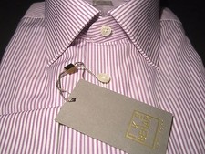 NWT GOLD LABEL Ike Behar NEW YORK Violet Striped Purple Dress Shirt 16 1/2 34-35