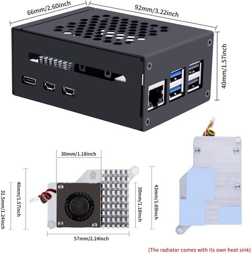 Durable Aluminum Case with Raspberry Pi 5 Active Cooler - Optimized Performance - Picture 9 of 11