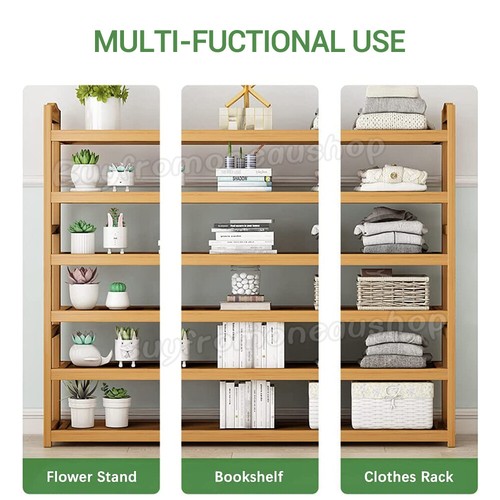 3-5 Tiers Layers Bamboo Shoe Rack Storage Organizer Wooden Shelf Stand Shelves - Picture 9 of 13