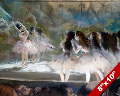 BALLET AT PARIS OPERA BALLERINAS ON STAGE E DEGAS PAINTING ART REAL CANVAS PRINT