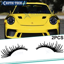 2x Die-cut Durable Kk Vinyl Eyelashes Decal Decoration Sticker For Car Headlight