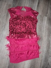 Flapper Sparkly Red Sequin Weissman Dance Costume Child Size L