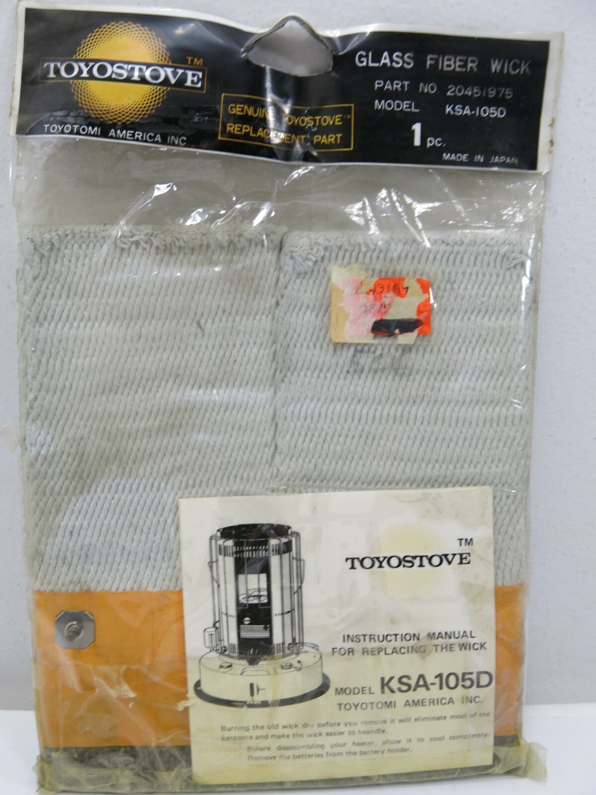 Genuine TOYOSTOVE/KERO•SUN No. 20451975 OEM Kerosene Heater Wick | eBay