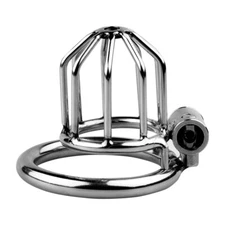 Click&Lock Sissy Male Chastity Device Stainless Steel Cage Metal Lock