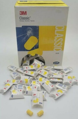 3M E-A-R Classic Ear Plugs Noise Reduction 29dB Yellow Foam Pillow Packs x 15