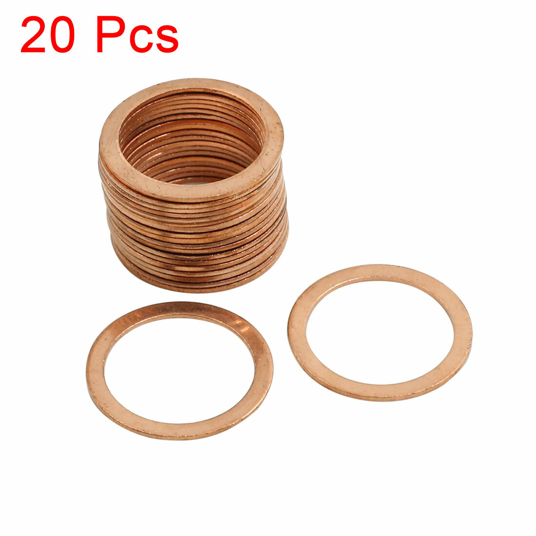 20 Pcs 22mm Inner Dia Copper Washers Flat Sealing Gasket Rings for Car ...