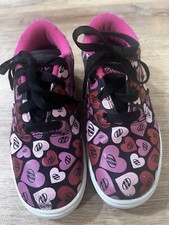 Heelys Girl's Launch Youth Sneaker HE100081H Black/Multipink/Hearts Youth Size 5