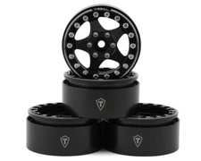 Treal Hobby Type E 1.9" Classic 5-Spoke Beadlock Wheels Black/Black TLHTWHEEL41