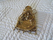 bourse aumôniére porte monnaie accordéon en métal doré