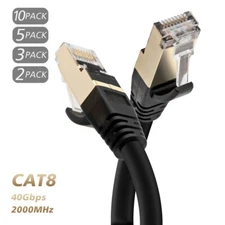 Cat8 Ethernet Cable RJ45 Network 2000Mhz LAN Wire for Modem,Router,6/10/25ft lot