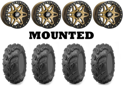 Kit 4 Maxxis Zilla 28x9-14/28x11-14 on Sedona Split Six Beadlock Bronze 6 TER