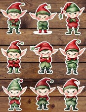 Grumy Christmas Elf Die Cut Vinyl Stickers Set Scrapbooking Laptop Waterbottle