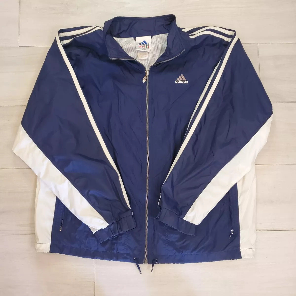 Adidas Vintage 90’s Nylon Jacket Trefoil Windbreaker Track XL Full Zip Lined