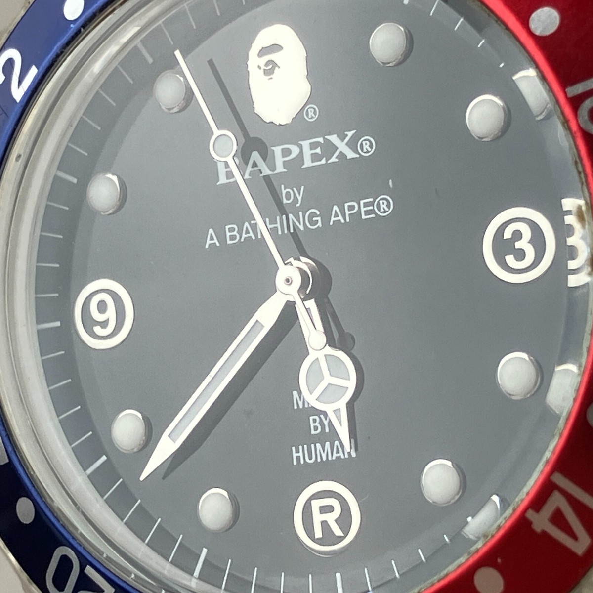 RARE A Bathing Ape Bapex 2009 Clear Pepsi Bezel Men's Watch RARE A Bathing Ape Bapex 2009 Clear Pepsi Bezel Men's Watch