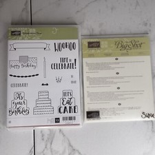 Stampin Up CELEBRATION TIME stamps  Dies birthday gift tags cake C4