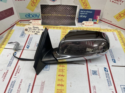 07-11 HONDA CRV LEFT DRIVER DOOR SIDE VIEW MIRROR POWER ADJUST BLACK & CHROME oe