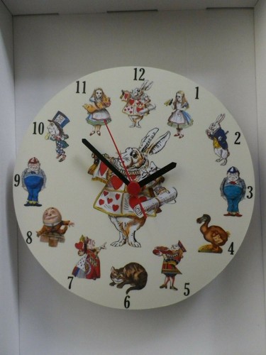 ALICE IN WONDERLAND WALL CLOCK.NEW & BOXED.8 DESIGNS TO CHOOSE FROM.MADE IN UK. - Picture 2 of 10