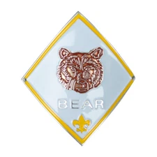 BOY CUB SCOUT OFFICIAL LICENSED BEAR RANK HIKING STAFF STAVE MEDALLION BRAND NEW