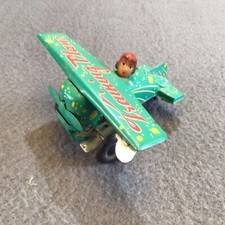TRAINING PLANE Vintage Wind Up Tin Litho Toy Airplane MS011 China