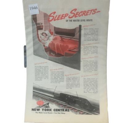 Vintage 1946 New York Central Sleep Secrets Ad Advertisement