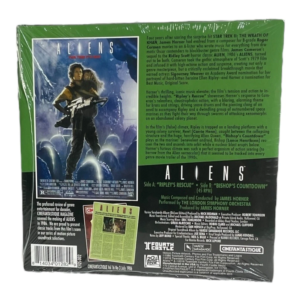 Aliens Vinyl Record Cinefantastique Motion Picture Score 7” New-Sealed - Image 2 of 4