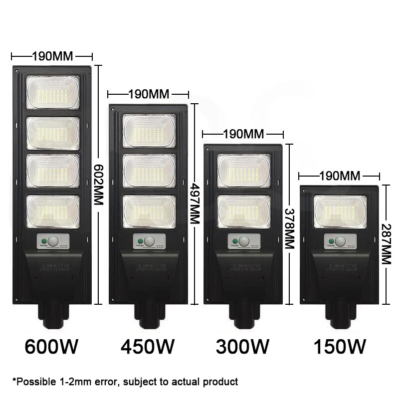 LED Solar Power Street Lamp Motion Sensor Outdoor Security Dusk to Dawn Garden - Image 2 of 4