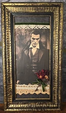 OOAK Dark Ephemera Photo Print Creepy Wall Decor Oddities Upcycle Art Vampire