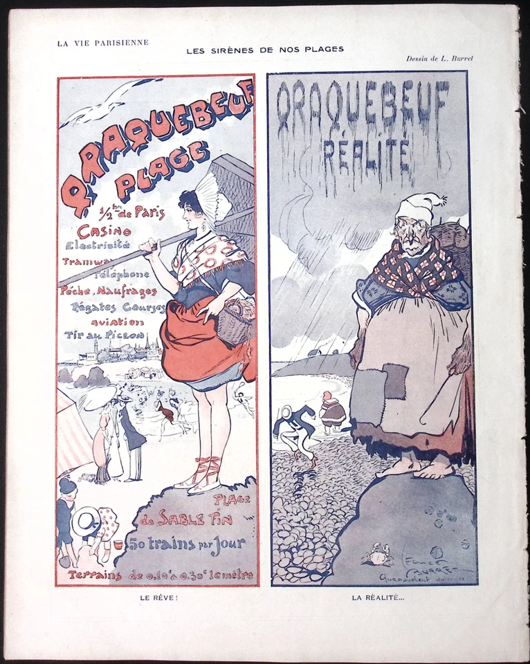 La Vie Parisienne Magazine 30 Jul 1910 Marrous  Ship Lutece Arrives in Trouville - Image 4 of 4