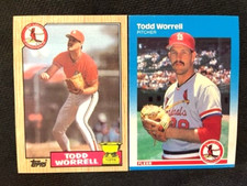 MLB - Todd Worrell 1987 Topps All-Star Rookie Gold Cup & 1987 Fleer - Cardinals