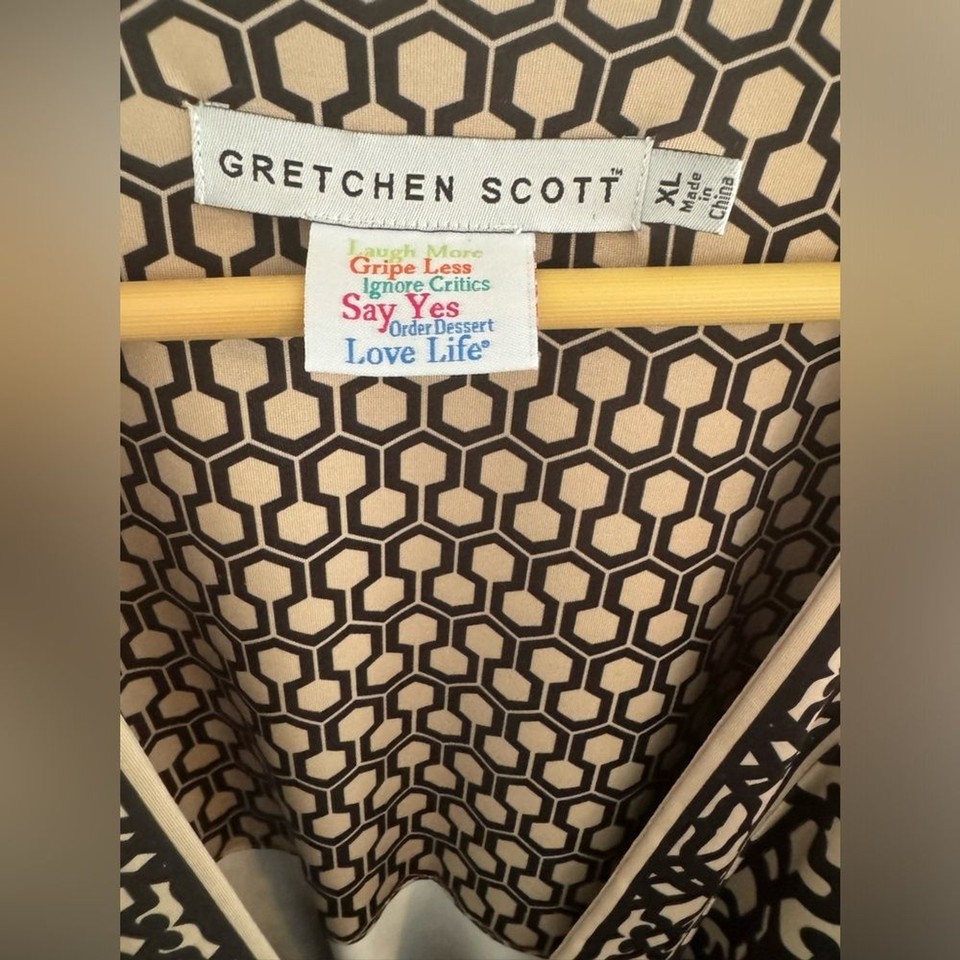 Gretchen Scott Jersey Wrap It Up Dress Rio Gio Women’s Size XL 3/4