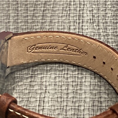 Fossil PR 5167 silver tone case genuine leather strap Needs 