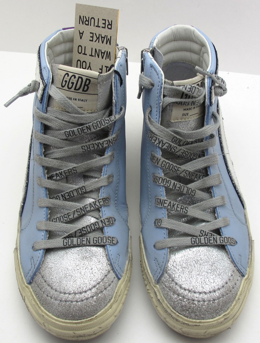 NEW GOLDEN GOOSE 36/6US Women's Slide Leather Light Blue w
