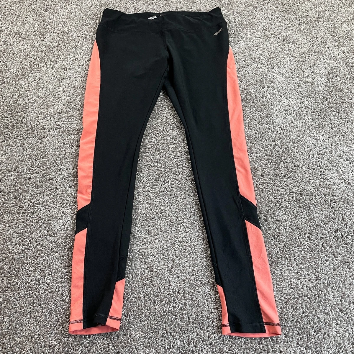 Avia Leggings Womens Small Black Pink Mesh Running Pants Outdoors Gym 28X27