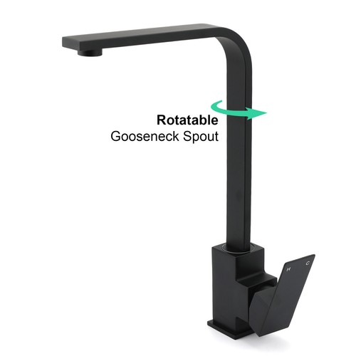 Matte Black Square Bathroom Wall Spout Basin Mixer Tap Shower Head Grate Waste - Picture 4 of 198