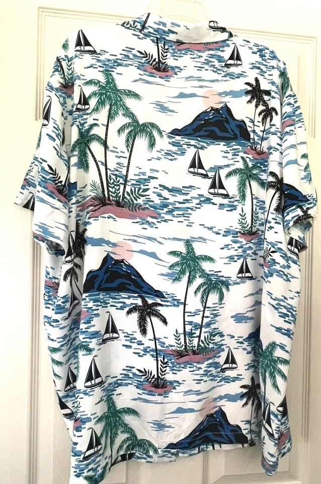 Camisa hawaiana Buffalo Outdoors para hombre talla 2XL 100 % rayón refrescante brisa playa sol Foto 2 de 4