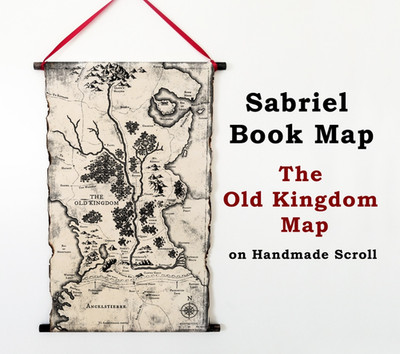 Sabriel Map, The Old Kingdom Map on Handmade Scroll, Abhorsen Map, Lirael Map
